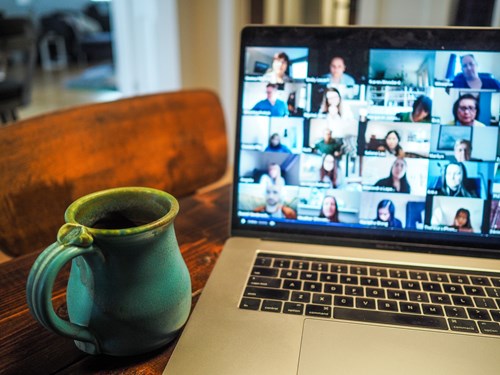 Virtual Event on a laptop